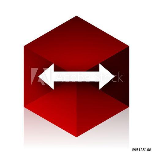 Arrows with Red and White Logo - arrow red cube 3D modern design icon on white background this