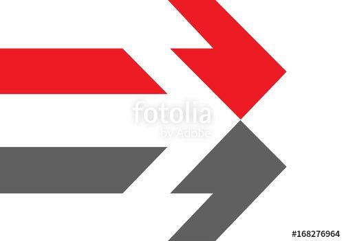 Arrows with Red and White Logo - Abstract red white gray arrow design flat sign logo business vector