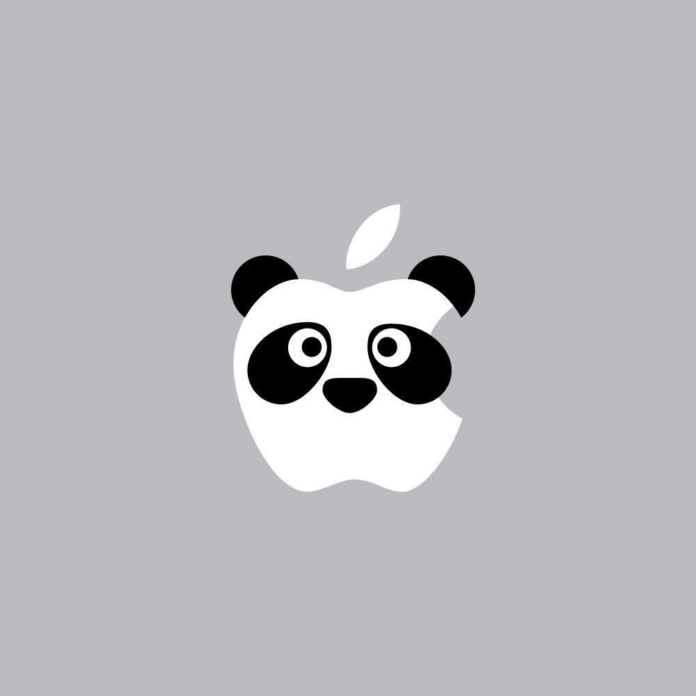 Mac Face Logo - Panda Face - Mac Apple Logo Cover Laptop Vinyl Decal Sticker Animal ...