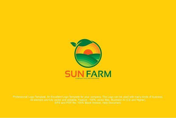 Orange Farms Company Logo - Sun Farm Logo Design Template Logo Templates Creative Market