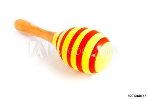 Yellow Ball Red Stripe Logo - yellow wood maracas with red stripe isolated - Buy this stock photo ...