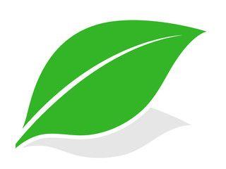 Single Green Leaf Logo - Vegan Logo with a single fresh green leaf this stock vector