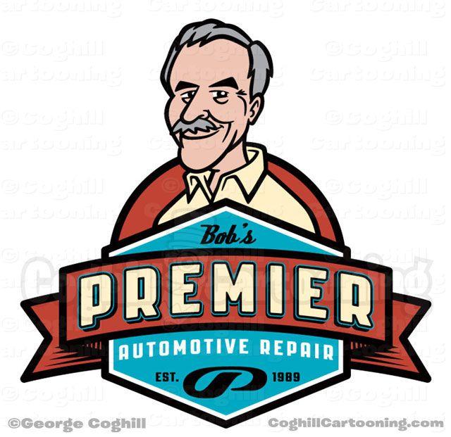 Automotive Cartoon Logo - Bob's Premier Automotive Retro Cartoon Logo Design | Coghill ...