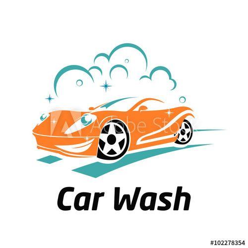 Automotive Cartoon Logo - Cute Car Wash Cartoon Mascot Logo Template this stock vector