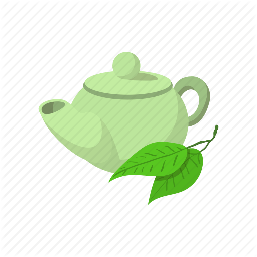 Single Green Leaf Logo - Cartoon, green, leaf, shape, single, tea, teapot icon