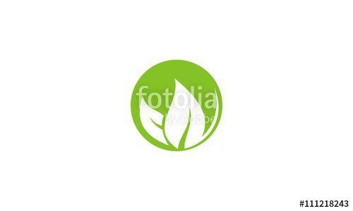 Single Green Leaf Logo - Organic bio green leaf logo design with the silhouette of a single ...