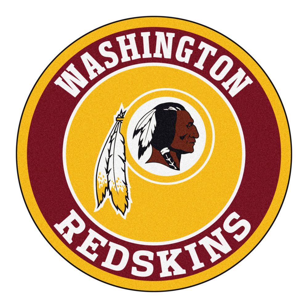 Redskins Logo - FANMATS NFL Washington Redskins Burgundy 2 ft. x 2 ft. Round Area ...