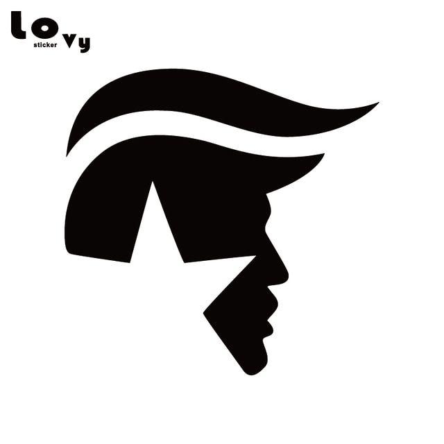 Automotive Cartoon Logo - President Trump Face Hair Logo Vinyl Car Sticker Cartoon Figure Car