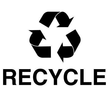 Recycle Bin Logo - Black Mobius Arrow And RECYCLE Decal RC RECYCLE LOGO BLK