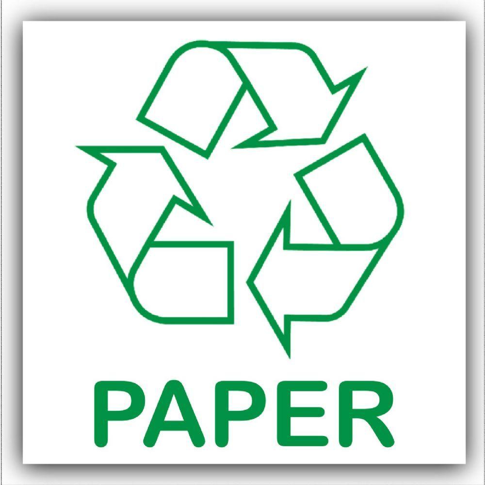 Recycle Bin Logo - X Paper Recycling Bin Adhesive Sticker Recycle Logo Sign