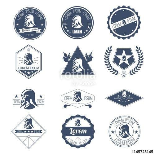 Warrior White Logo - Hipster Warrior or Knight Badge or Emblem or Logo. Isolated on White ...