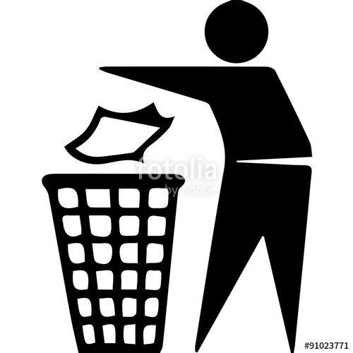 Recycle Bin Logo - Symbol man with a recycle bin