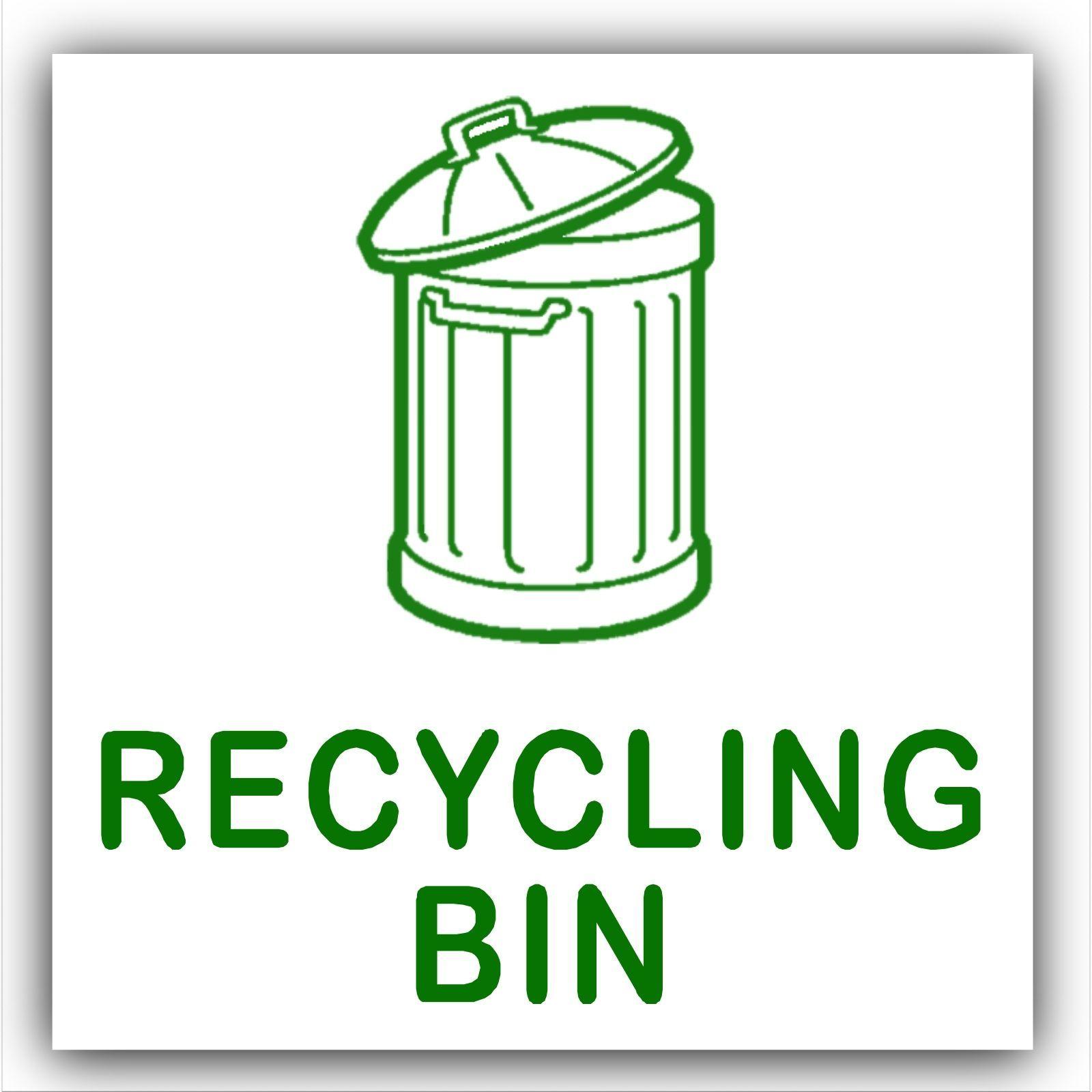 Recycle Bin Logo - 1 x Recycling Bin-WITH BIN IMAGE-Self Adhesive Sticker-Recycle Logo ...
