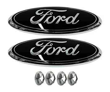 2 Black F Logo - Ford F 150 2004 2014 Black With RED Logo Oval Front Grille 9