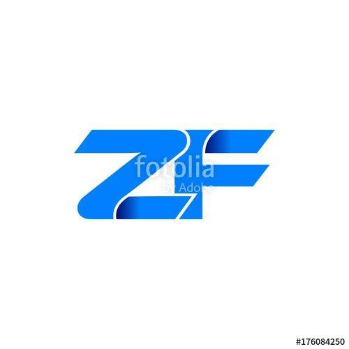 ZF Logo - zf logo initial logo vector modern blue fold style