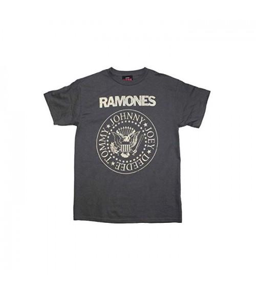 Seal Clothing Logo - Men Shirts Ramones Distressed Logo Seal Crest - Grey Men's Clothing ...