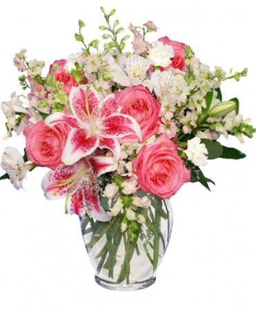 Flower Pink and White Logo - PINK & WHITE DREAMS Flower Arrangement in Jermyn, PA - Debbie's ...