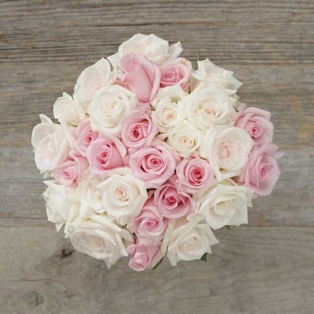 Flower Pink and White Logo - Light Pink & White Rose Floral Arrangement - The Bouqs Co.