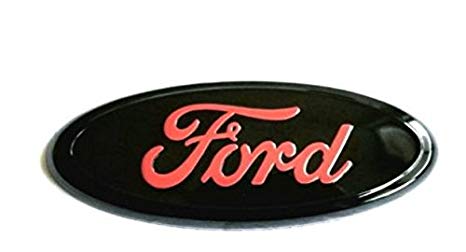 2 Black F Logo - 2 Ford F-150 2004-2014 Black with RED Logo Oval Front Grille 9 ...