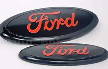 2 Black F Logo - FORD F 150 2004 2014 BLACK With RED Logo OVAL FRONT GRILLE 9