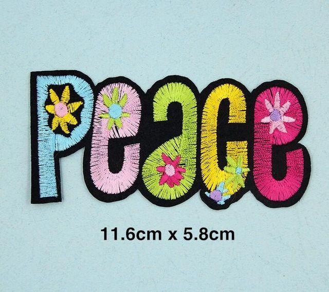 Peace Flower Logo - wholesale lot Embroidered Peace flower iron on sew on patch diy 11.6 ...