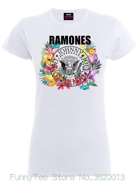 Seal Clothing Logo - Womens Tee Ramones Presidential Seal Logo Circle Flowers Official