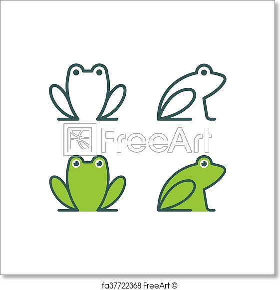 Frog Logo - Free art print of Frog icon logo. Minimalistic stylized catroon frog