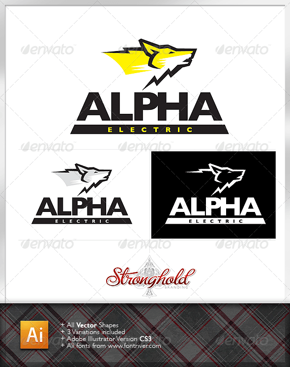 Alpha Electric Logo - Alpha Wolf Electric Logo by getstronghold Stronghold Branding: About ...
