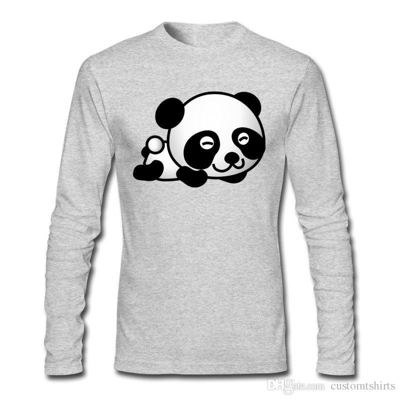 Cute Panda Logo - High Quality Discount Cheap Shirt Cute Panda Lying Logo Printing
