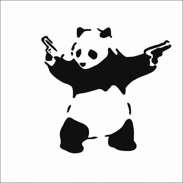Cartoon Panda Logo - New Black Cartoon Kung Fu Panda Decal Car Sticker Waterproof Cartoon ...