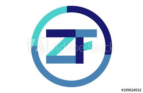 ZF Logo - ZF Global Circle Ribbon letter Logo this stock vector
