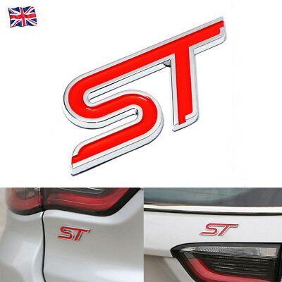 Car Trunk Logo - 1X RED 3D Metal ST Logo Car Trunk Side Rear Badge Emblem Decal