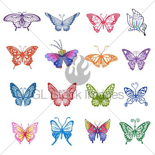 Colored Butterfly Logo - Butterfly Logo Set · GL Stock Images