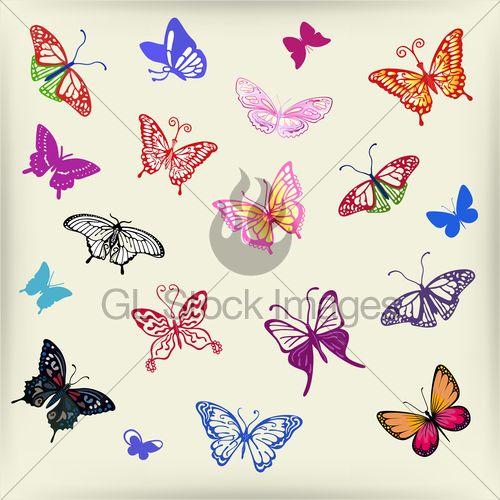 Colored Butterfly Logo - Butterfly Logo Set · GL Stock Images