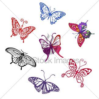 Colored Butterfly Logo - Butterfly Logo Set · GL Stock Images