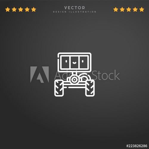 Rover App Logo - Premium Symbol of Moon Rover Related Vector Line Icon Isolated