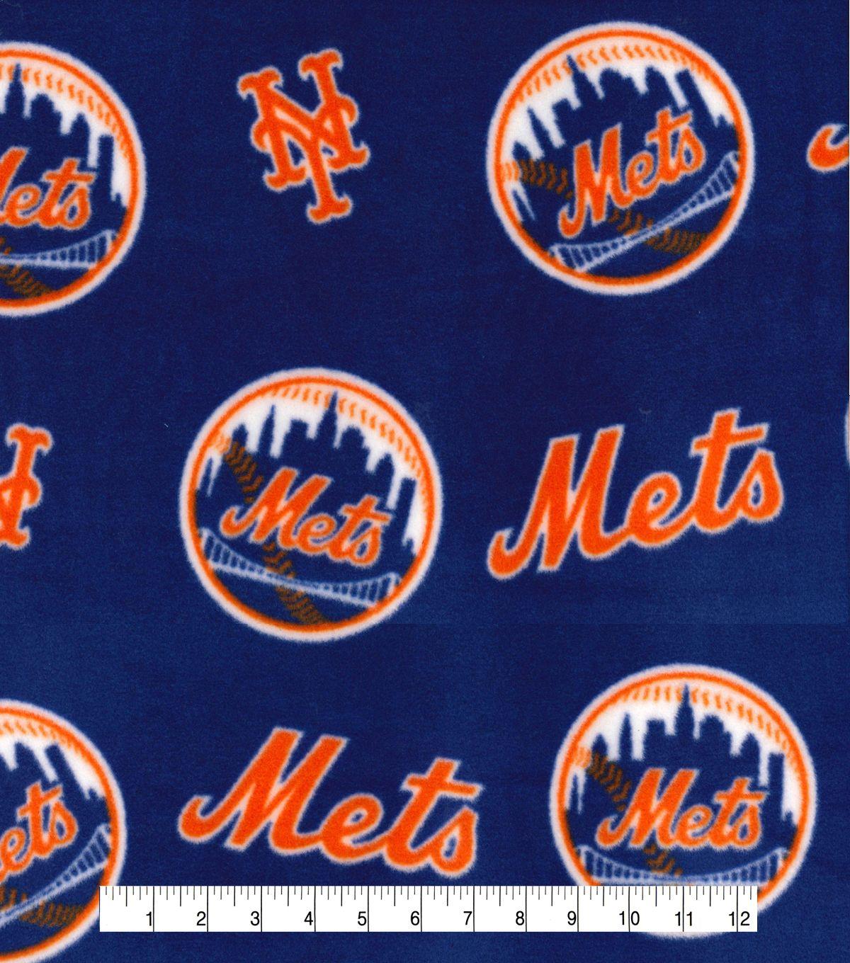 Mets Logo - New York Mets Fleece Fabric -Logo
