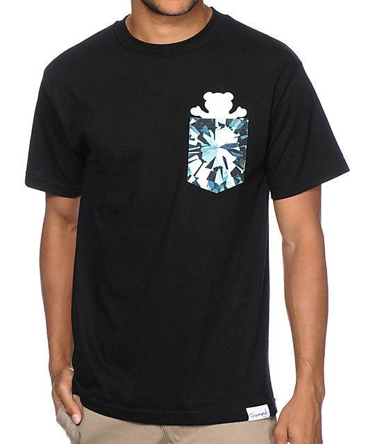 Diamond Supply Co X Grizzly Grip Logo - Diamond Supply Co X Grizzly Grip Simplicity Bear Pocket T Shirt