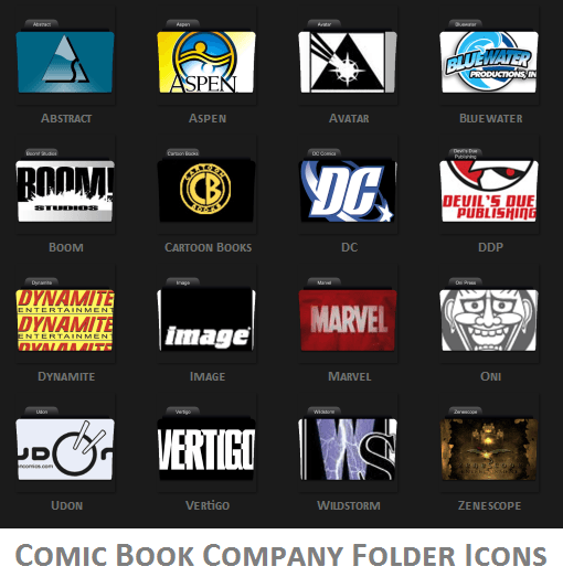 Comic Company Logo - Comic Company Folder Icons by ESeph on DeviantArt