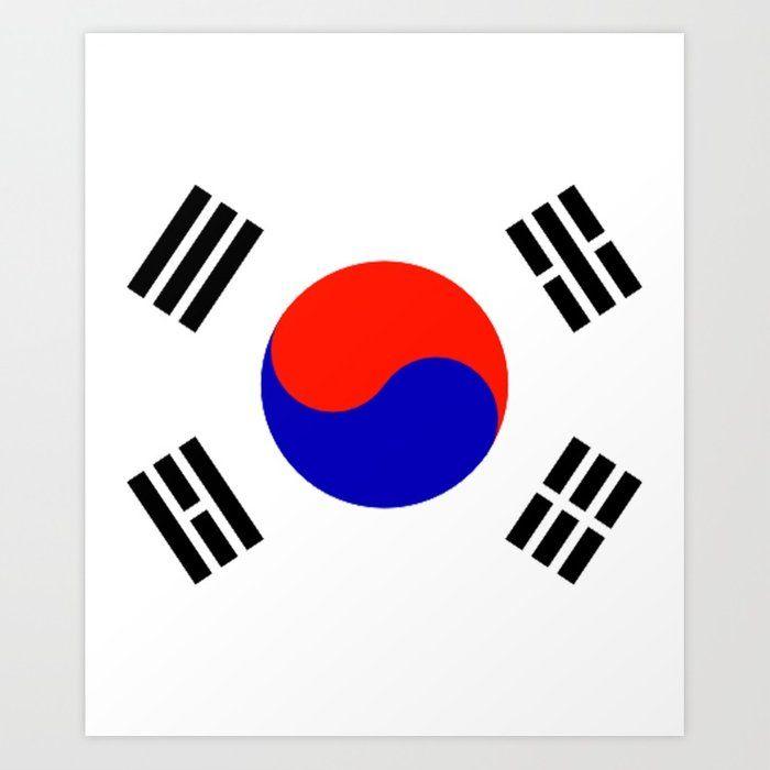 South Korean Logo - South Korean Flag Logo Art Print