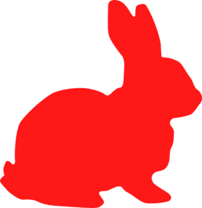 Red Rabbit Logo - Red Bunny Silhouette Clip Art at Clker.com - vector clip art online ...