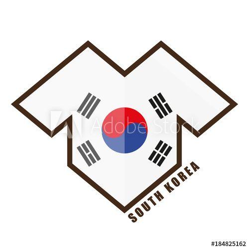 South Korean Logo - Vector illustration. Football tournament 2018. Flag of South Korea ...
