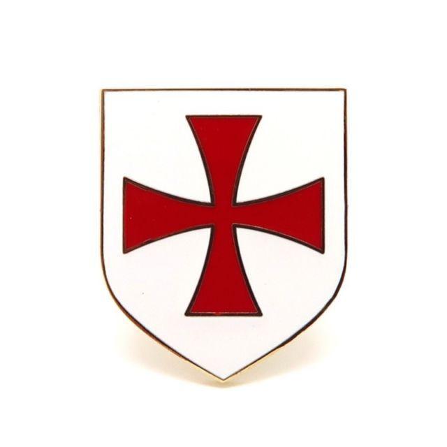 White Cross with Red Shield Logo - Pins Shield Templar Pin's Knight Metal Email White Cross Pattee Red ...