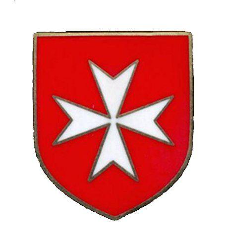White Cross with Red Shield Logo - CHRISTIAN ARMY CRUSADER KNIGHTS ORDER WHITE MALTESE CROSS RED ...