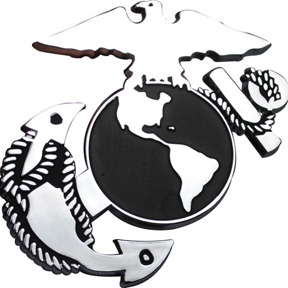 Eagle Globe Logo - Eagle Globe and Anchor Chrome Auto Emblem