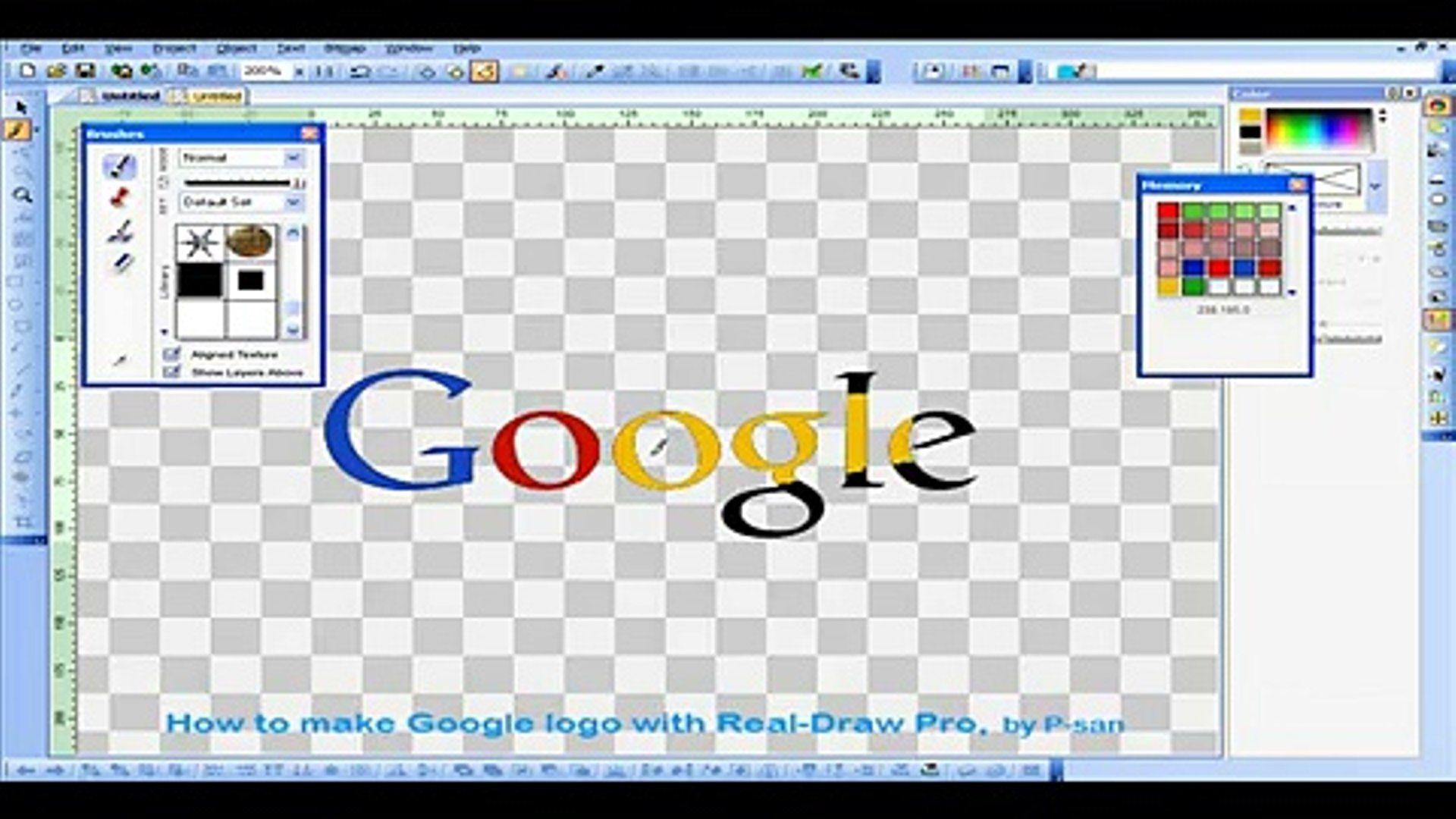 Make Google Logo - How to make the Google logo with Real-Draw-Pro - video dailymotion