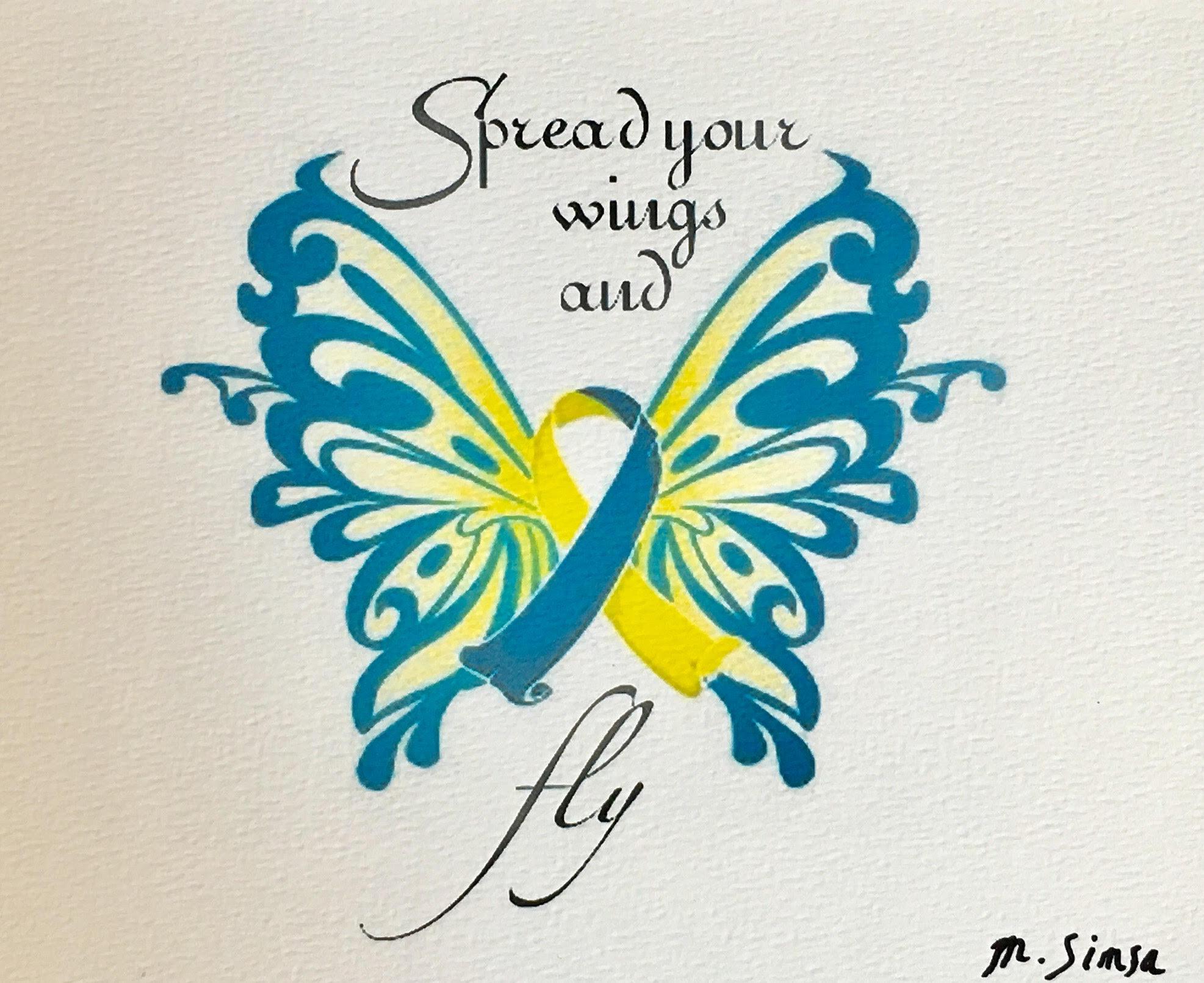 Down Syndrome Butterfly Logo - Down Syndrome Butterfly WaterColor Art | Alert Me Bands