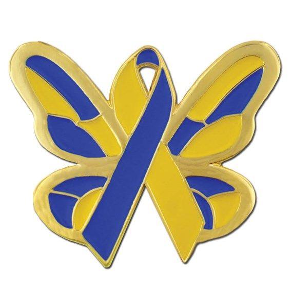 Down Syndrome Butterfly Logo - Down Syndrome Butterfly Ribbon Pin