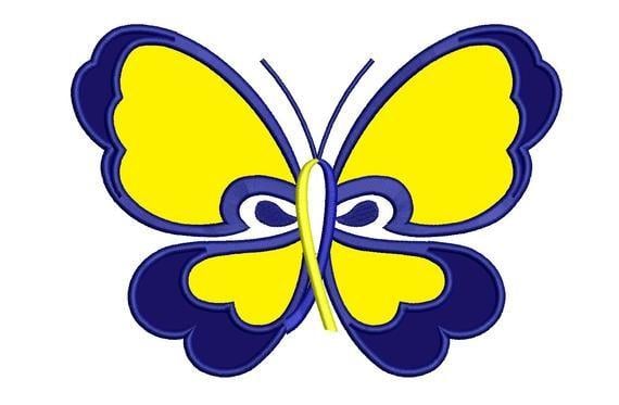 Down Syndrome Butterfly Logo - Butterfly Down Syndrome Awareness Applique Machine Embroidery