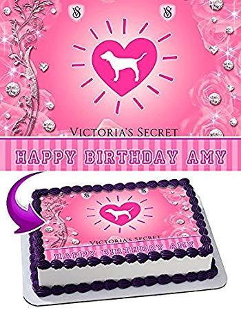 Love Pink Victoria Secret Logo - Love Pink Victoria's Secret Edible Cake Topper Personalized Birthday